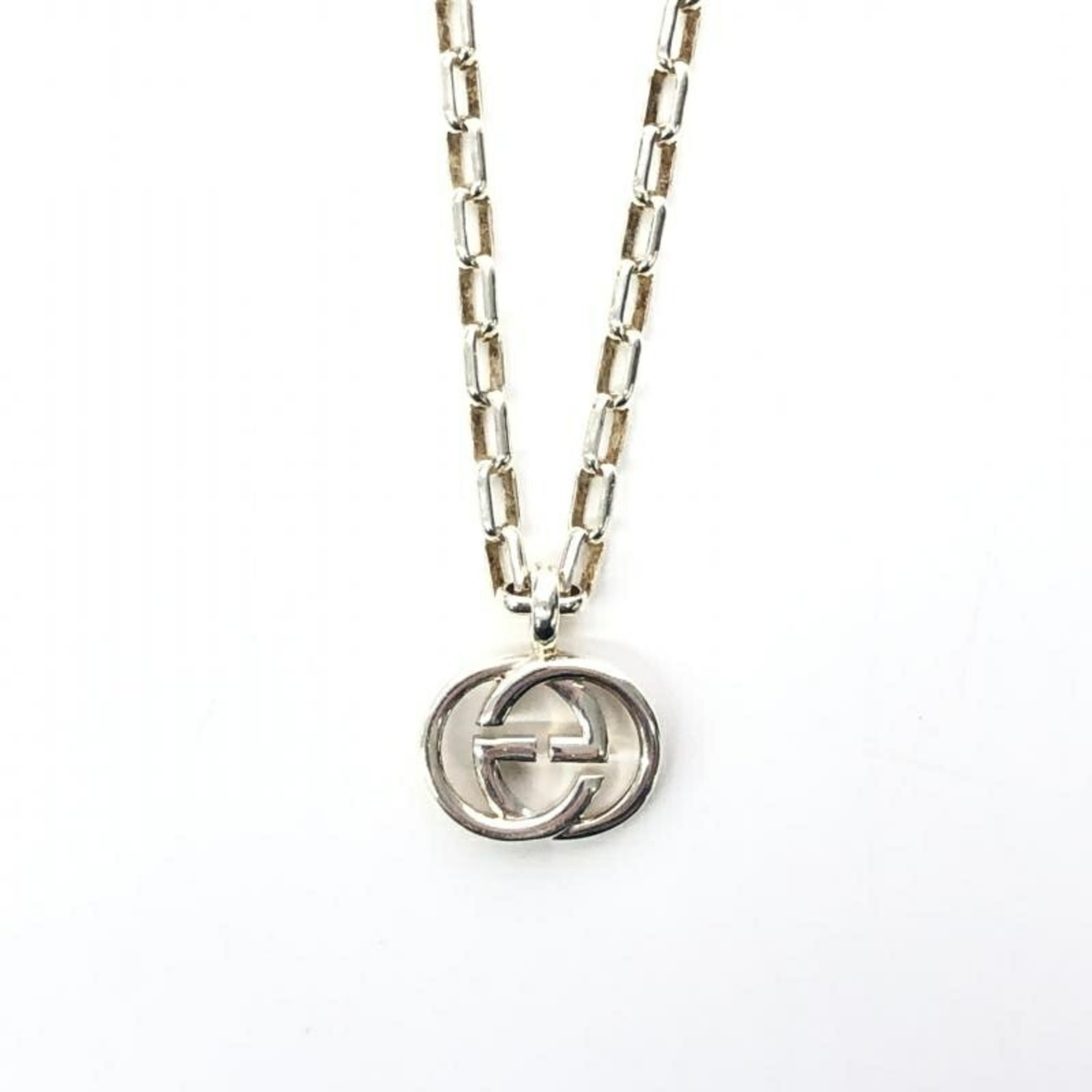 GUCCI Interlocking G Necklace 295710 Silver Gucci