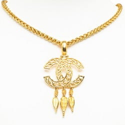 Chanel Coco Mark Swing Necklace Gold Plated Women's CHANEL