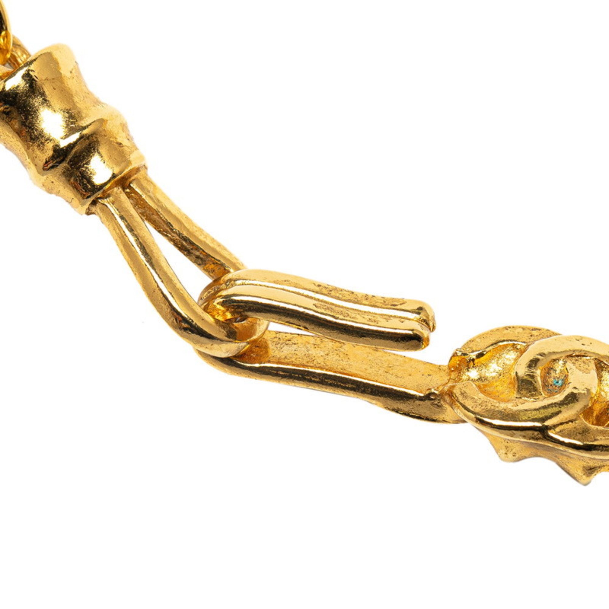 Chanel Coco Mark Swing Necklace Gold Plated Women's CHANEL