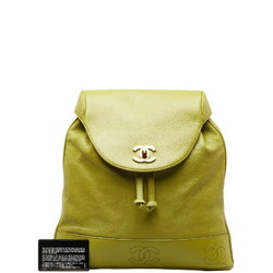 Chanel Triple Coco Mark Backpack Light Green Caviar Skin Women's CHANEL