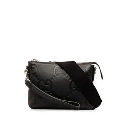 Gucci Jumbo GG Small Bag Shoulder 761747 Black Leather Women's GUCCI