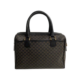 CELINE Macadam Blason Triomphe Leather Handbag Boston Bag Black Brown k743-5