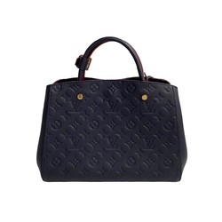 LOUIS VUITTON Louis Vuitton Montaigne MM Monogram Empreinte Leather 2way Handbag Shoulder Bag Navy 25866