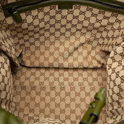 Gucci Drawstring Tote Double G Bag 725664 Khaki Leather Women's GUCCI