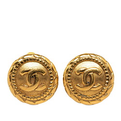 Chanel Coco Mark Windmill Motif Earrings Gold Plated Women's CHANEL