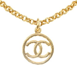 Chanel Coco Mark Mizuhiki Necklace Gold Plated Women's CHANEL