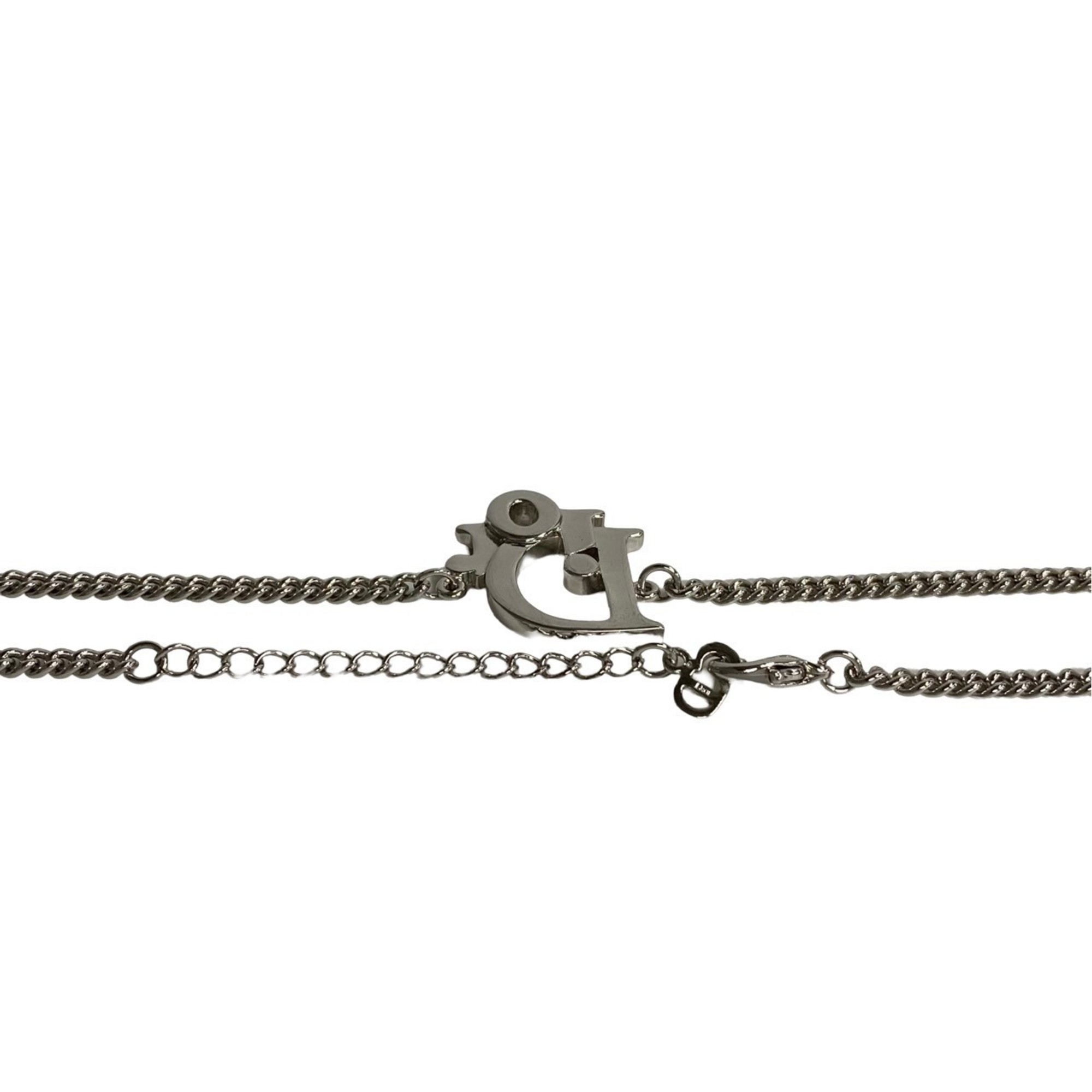 Christian Dior Chain Necklace Pendant Silver Women's Men's 72302