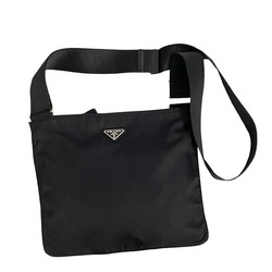 PRADA Prada Triangle Metal Fittings Nylon Shoulder Bag Crossbody Sacoche Pochette Black 73657