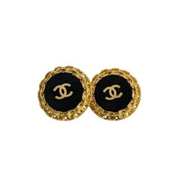 CHANEL Coco Mark Chain Motif Earrings for Women, Gold, 34579