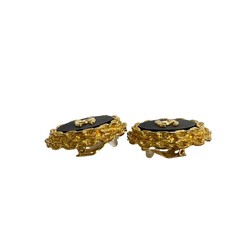 CHANEL Coco Mark Chain Motif Earrings for Women, Gold, 34579