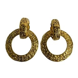 CHANEL Coco Mark Circle Motif Earrings Gold 19726