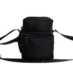 PRADA Prada Triangle metal fittings Leather Nylon Shoulder bag Pochette Sacoche Black 750-6