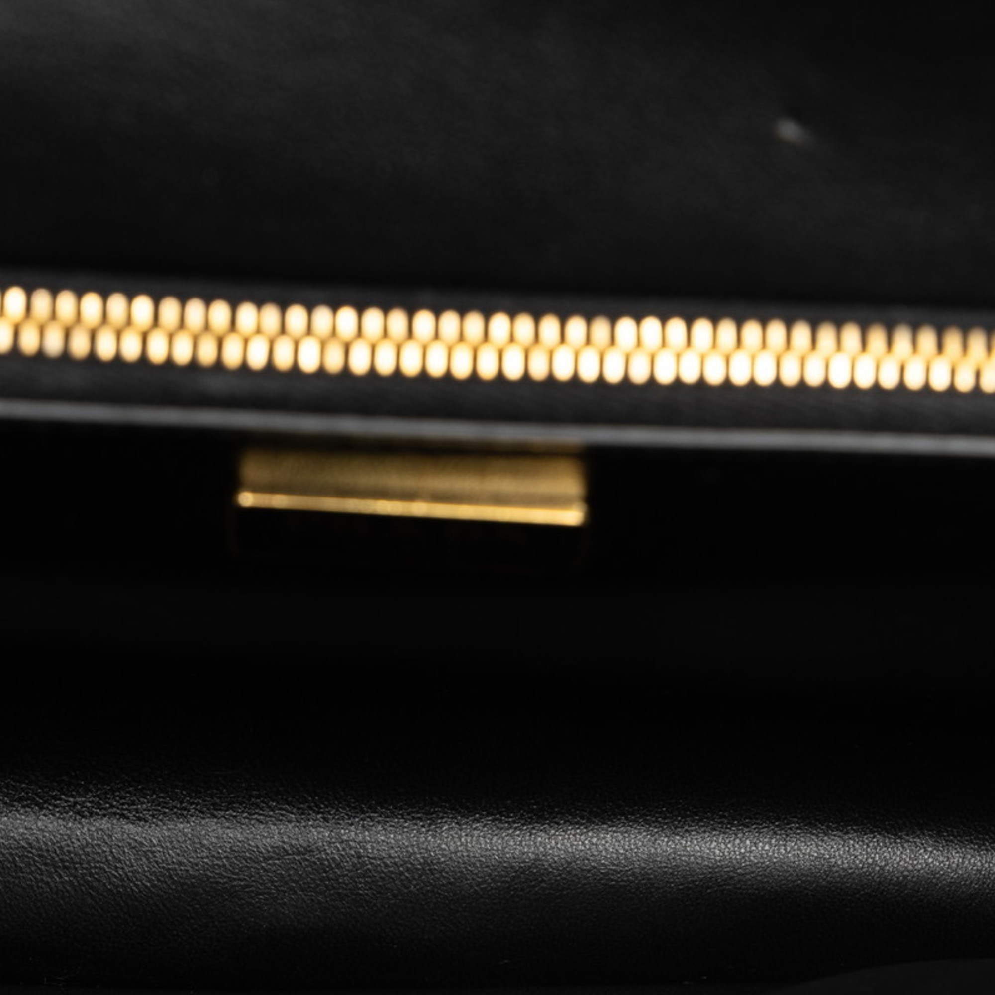 Prada Saffiano Triangle Plate Chain Shoulder Bag 1BD318 Black Gold Leather Women's PRADA