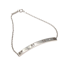 Tiffany & Co. Atlas Pierced Bracelet K18WG Diamond Bar Accessory White Gold Women's Men's Unisex
