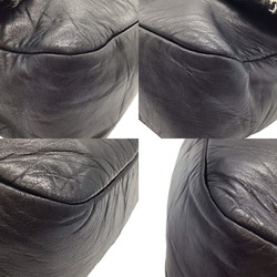 CHANEL Chanel Tweed Shoulder Bag Double Chain Single Handbag Leather 14th Series Black Women's