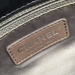 CHANEL Chanel Tweed Shoulder Bag Double Chain Single Handbag Leather 14th Series Black Women's