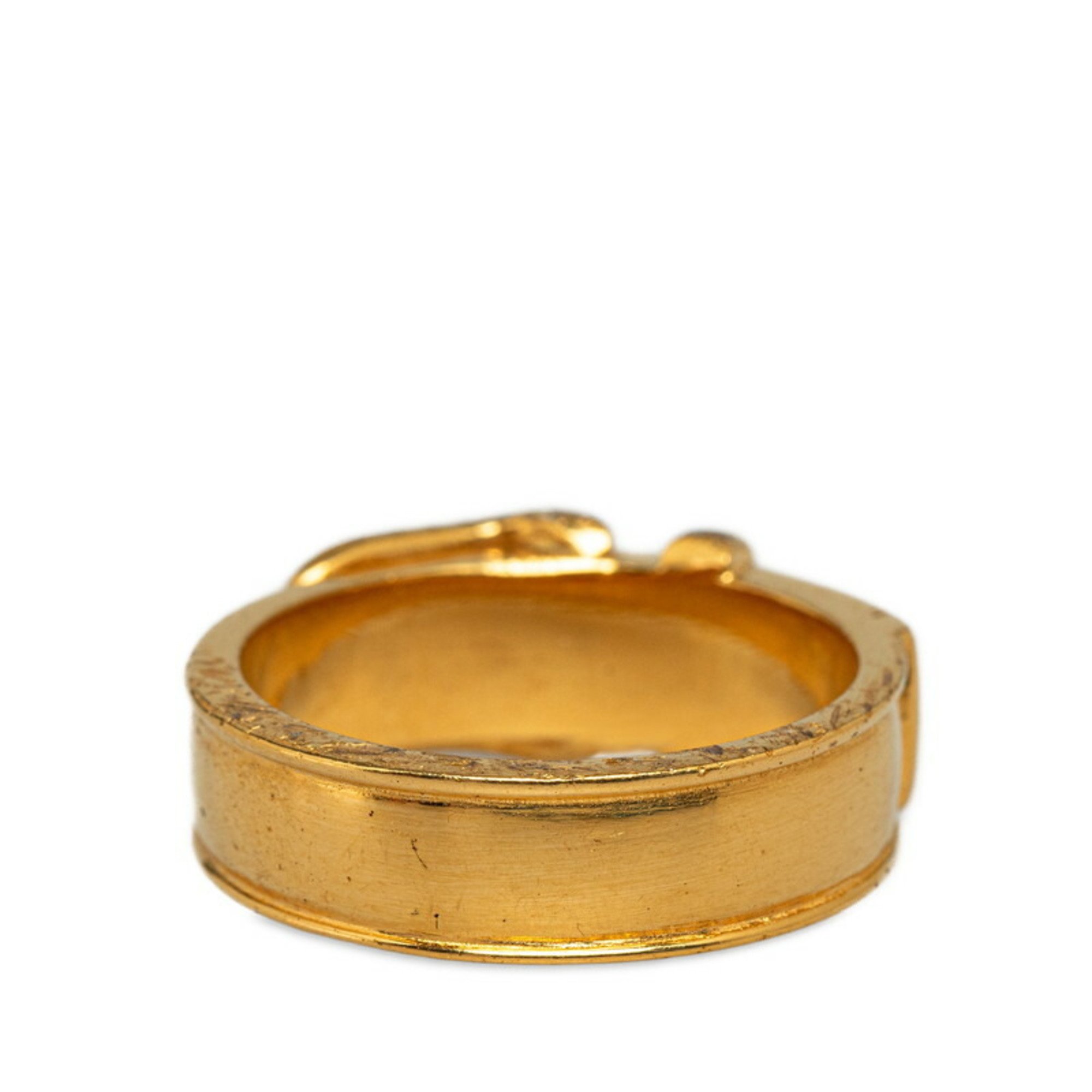 Hermes Belt Motif Scarf Ring Gold Plated Women's HERMES