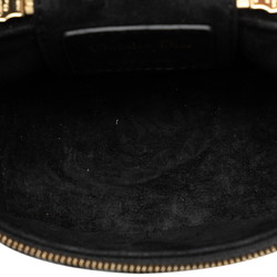 Christian Dior Dior Cannage Lady Micro Vanity Handbag Shoulder Bag Black Lambskin Women's