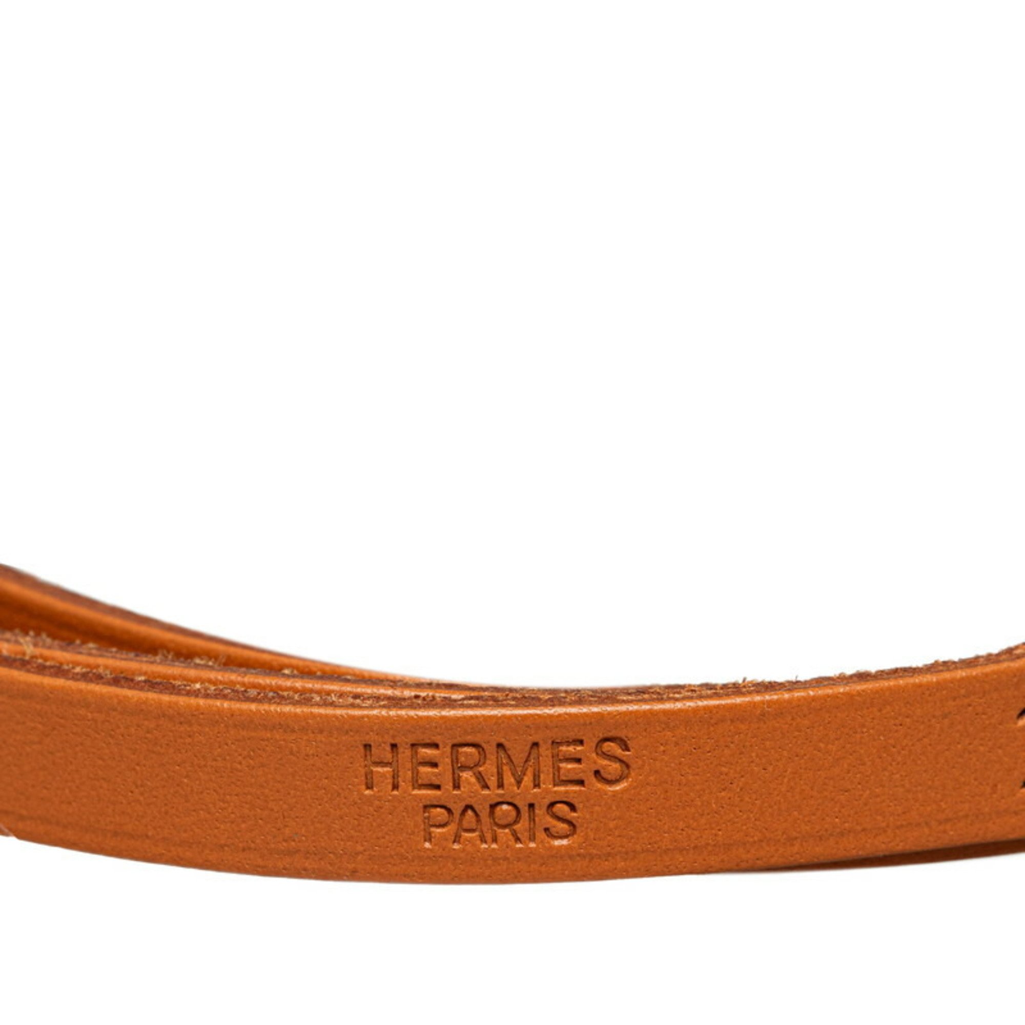 Hermes Api 1 Bracelet Light Brown Leather Women's HERMES