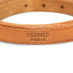 Hermes API1 Bracelet Brown Silver Leather Women's HERMES