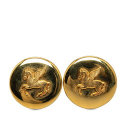 Hermes Pegasus Earrings Gold Plated Women's HERMES