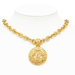 Chanel Coco Mark Chain Necklace Gold Plated Women's CHANEL