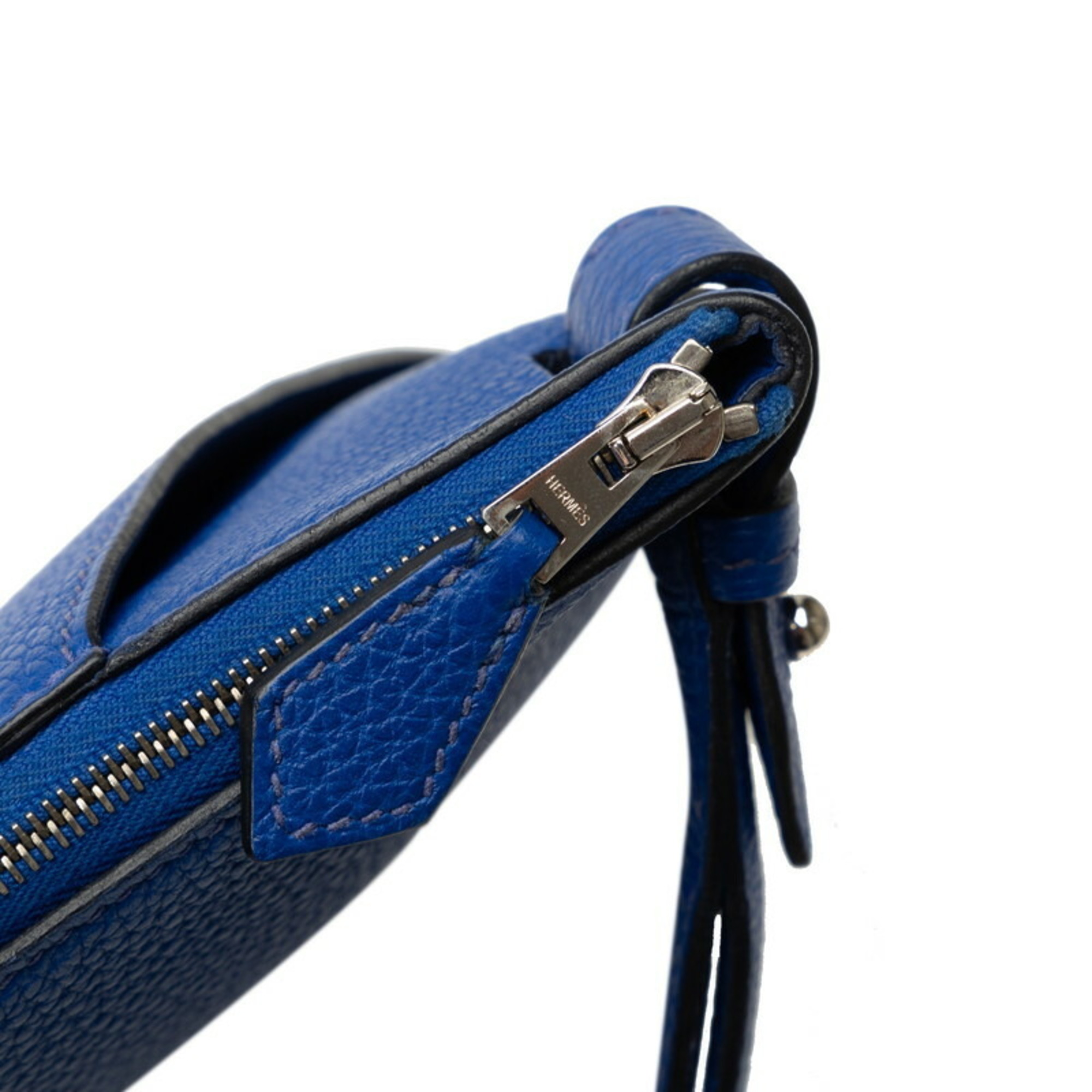 Hermes Cabas Vertige 24 Clutch Bag Second Blue Togo Women's HERMES