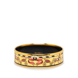 Hermes enamel GM carriage cloisonné bangle gold beige multi-color plated women's HERMES