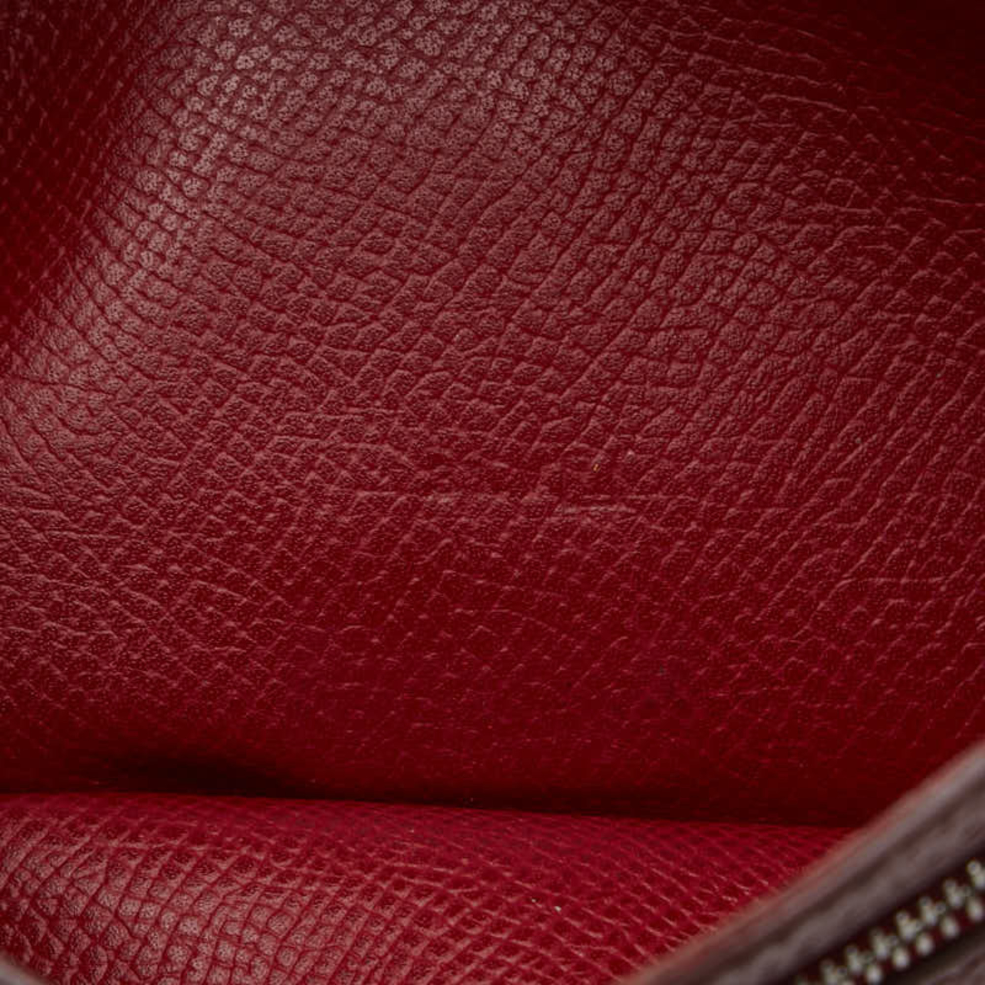 Hermes Bearn Soufflet Long Wallet Tri-fold Rouge Red Leather Women's HERMES