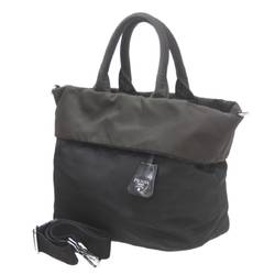 PRADA Prada 2way handbag tote bag nylon black/brown BN1959 shoulder strap