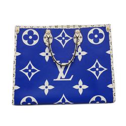 Louis Vuitton Handbag Monogram Giant On the Go GM M44720 Blue White Okinawa Limited Ladies