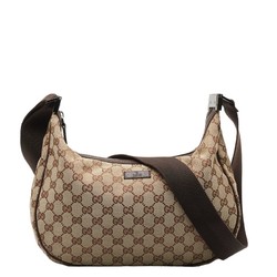 Gucci GG Canvas Shoulder Bag 122790 Brown Leather Women's GUCCI