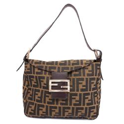 Fendi handbag Zucca nylon canvas brown ladies