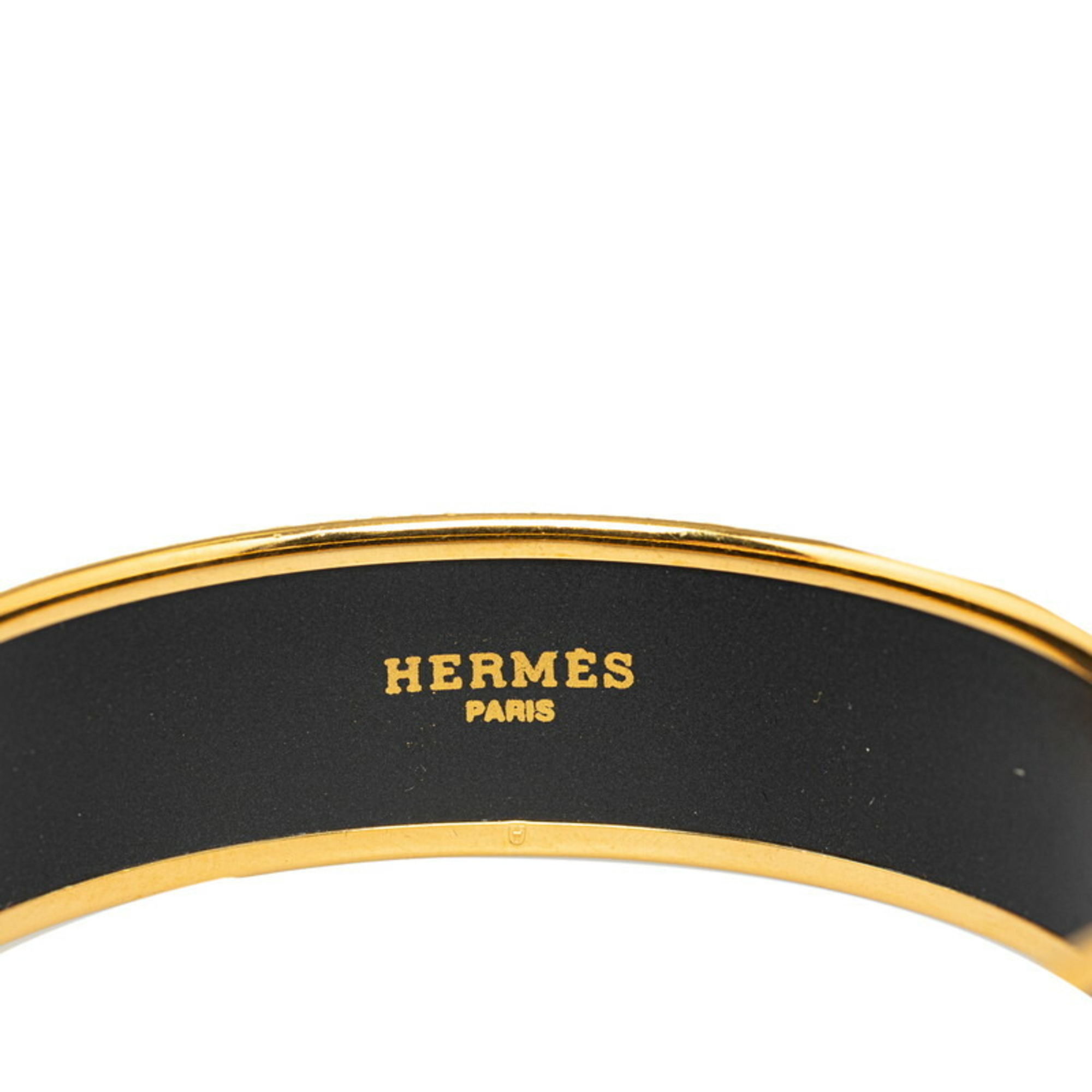 Hermes enamel GM cloisonné fish sea bangle gold navy multicolor plated women's HERMES