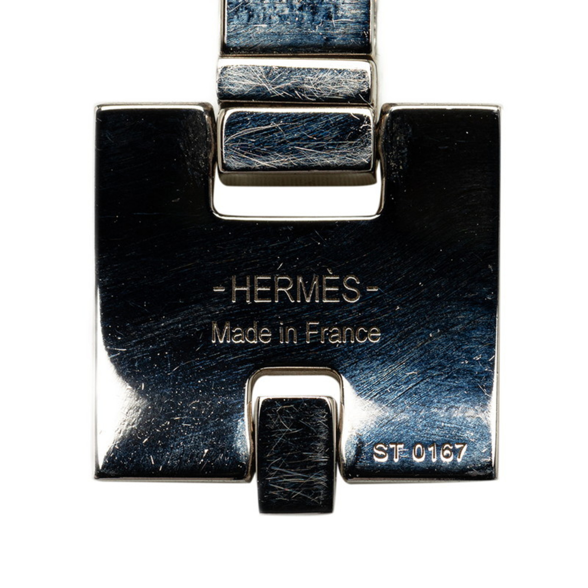 Hermes Irene Necklace Silver Pink Metal Women's HERMES