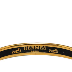 Hermes enamel PM flag bangle gold black multicolor plated women's HERMES