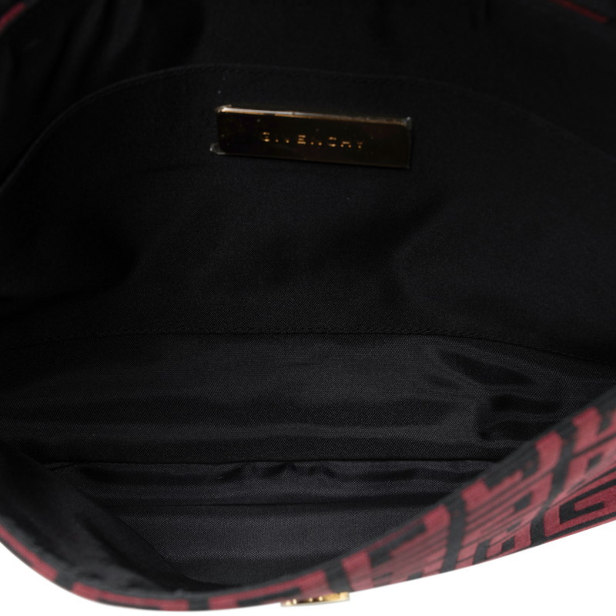 Givenchy Tassel Bag Handbag Purple Black Canvas Leather Women's