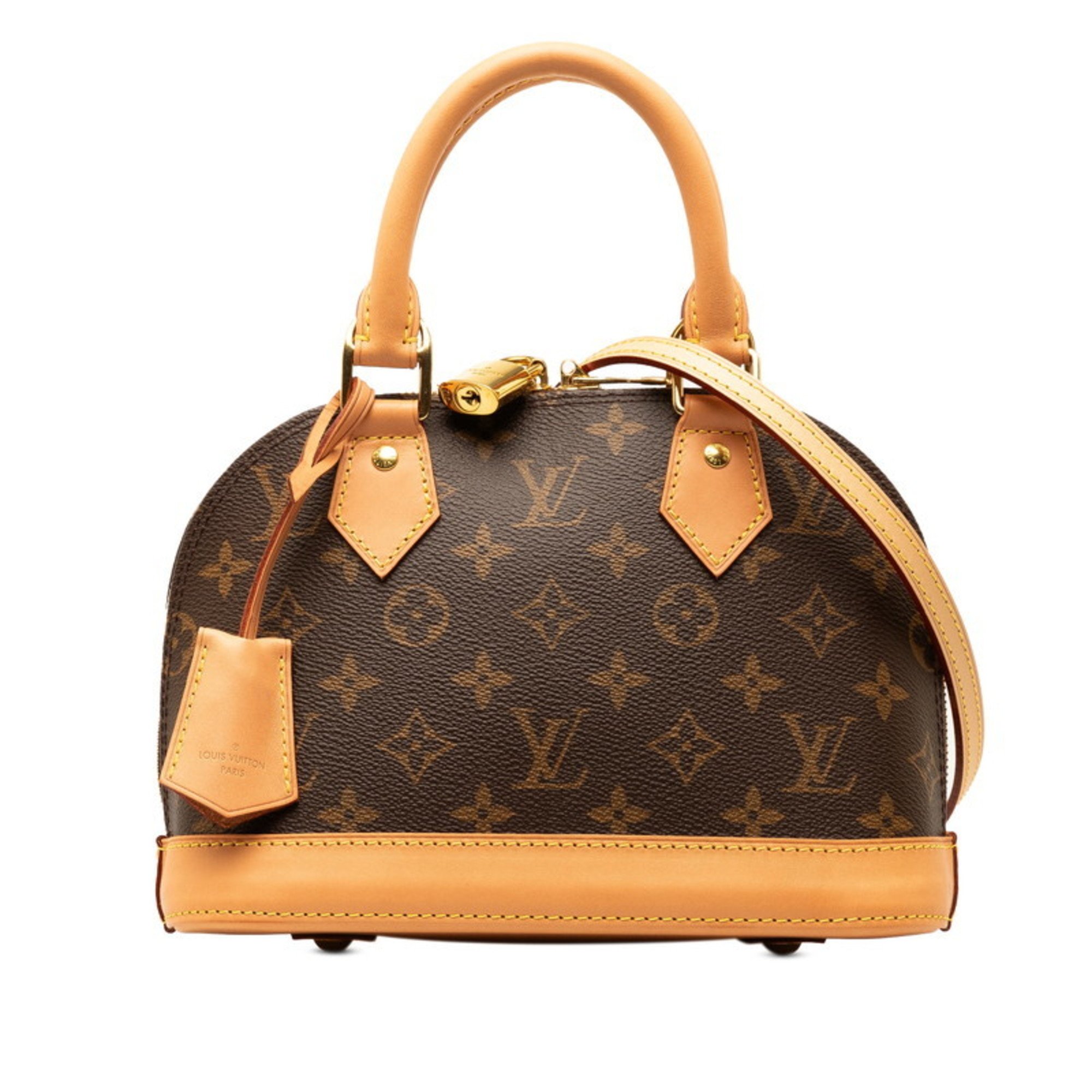 Louis Vuitton Monogram Alma BB Handbag Shoulder Bag M53152 Brown PVC Leather Women's LOUIS VUITTON