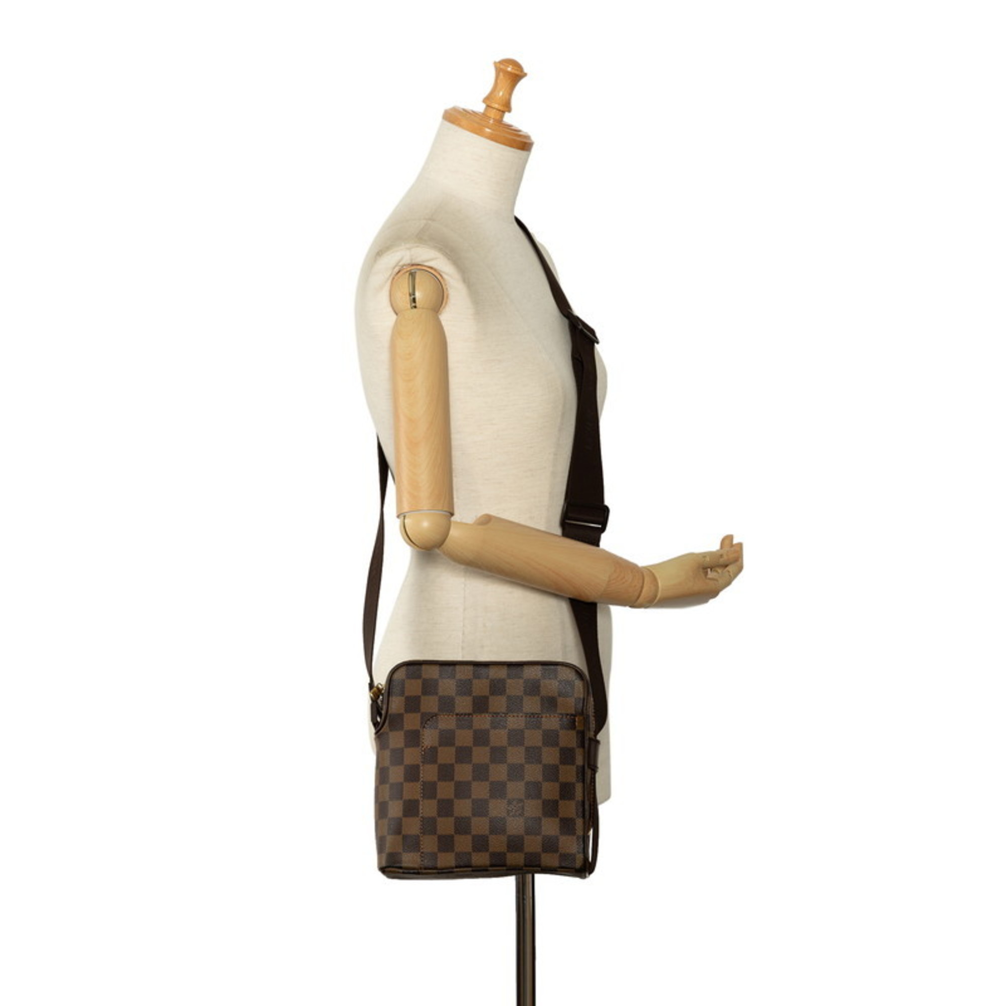 Louis Vuitton Damier Olaf PM Shoulder Bag N41442 Brown PVC Leather Women's LOUIS VUITTON