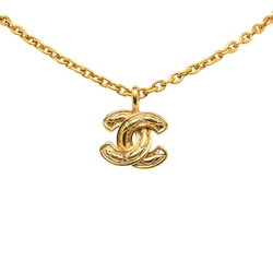 Chanel Matelasse Coco Mark Chain Necklace Gold Plated Women's CHANEL