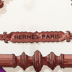 Hermes Carre 90 FERRONNERIE Ironwork Scarf Muffler Pink White Multicolor Silk Women's HERMES