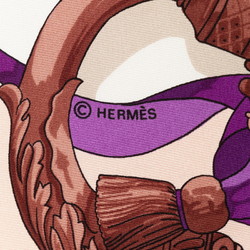 Hermes Carre 90 FERRONNERIE Ironwork Scarf Muffler Pink White Multicolor Silk Women's HERMES
