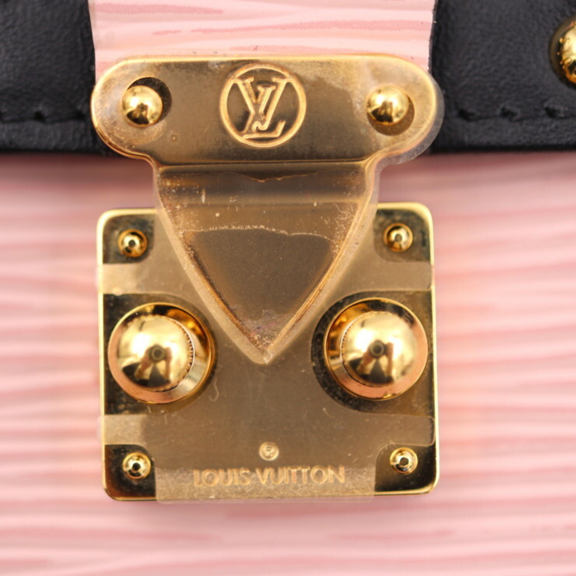 LOUIS VUITTON Louis Vuitton Pochette Trunk Vertical Shoulder Bag M67872 Epi Leather Calf Rose Ballerine Black