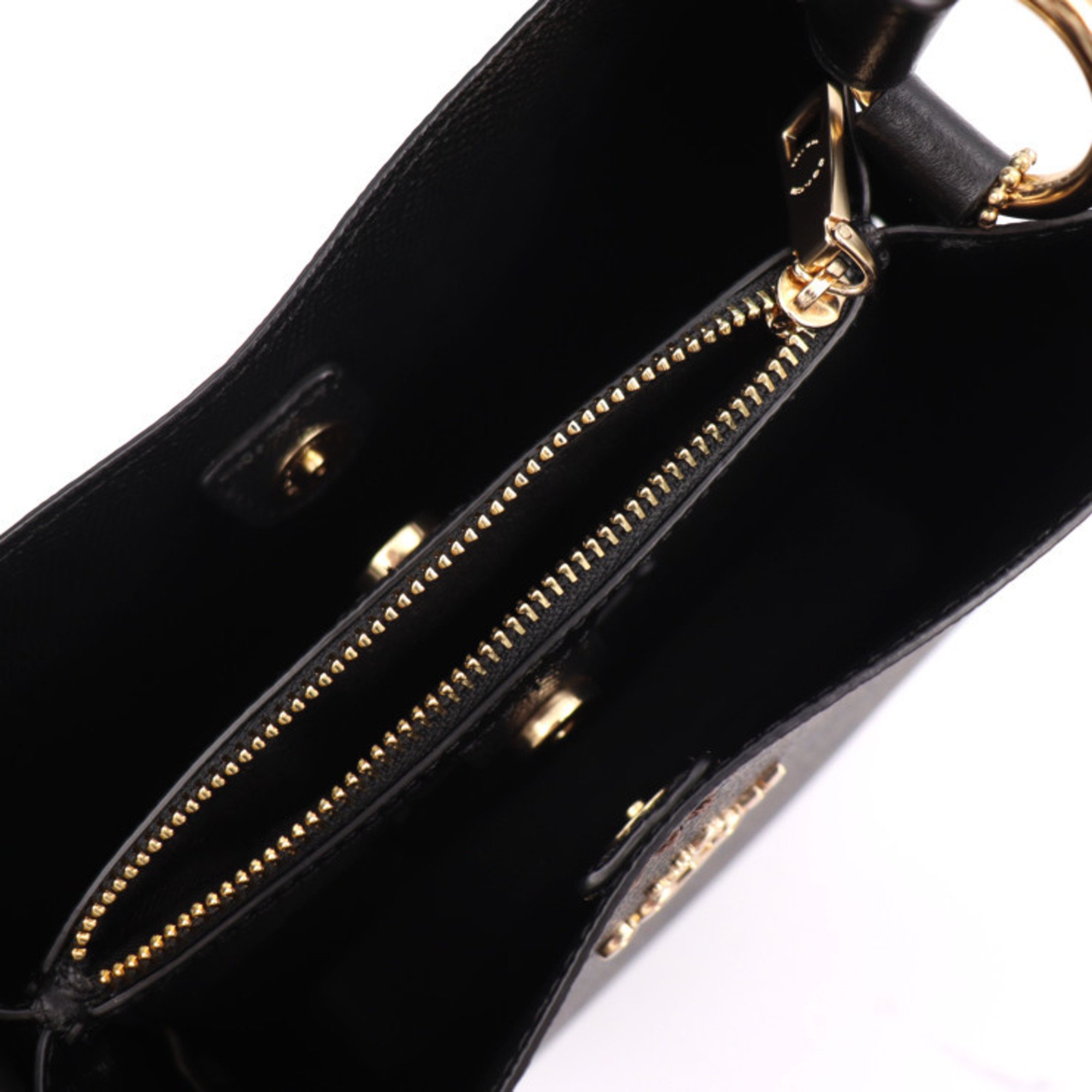COACH Signature Handbag 2312 Leather Brown Black Shoulder Bag