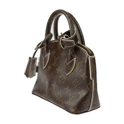 LOUIS VUITTON Louis Vuitton Shiny Monogram Lockit BB Handbag M40599 Canvas Leather Brown Ivory Bag