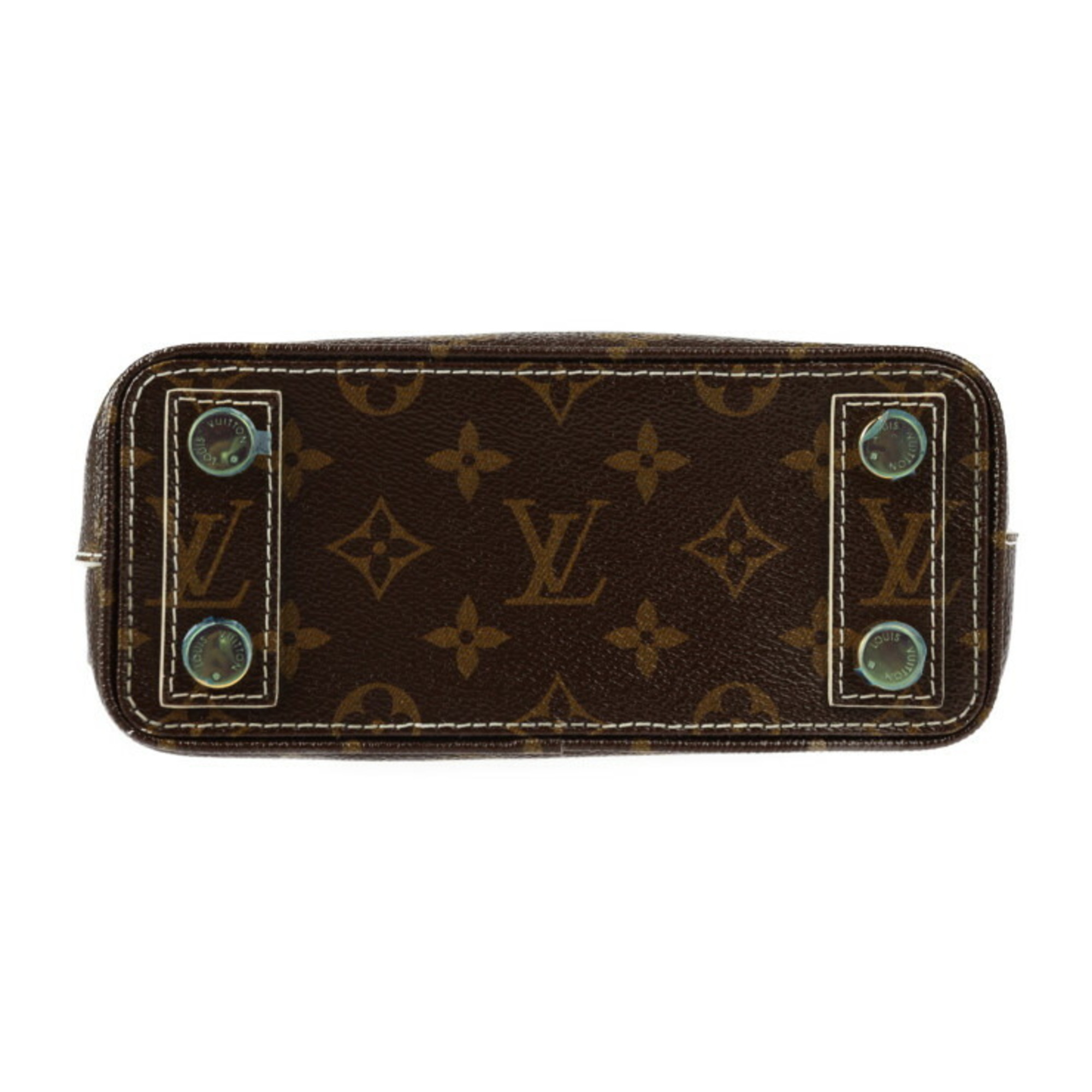 LOUIS VUITTON Louis Vuitton Shiny Monogram Lockit BB Handbag M40599 Canvas Leather Brown Ivory Bag
