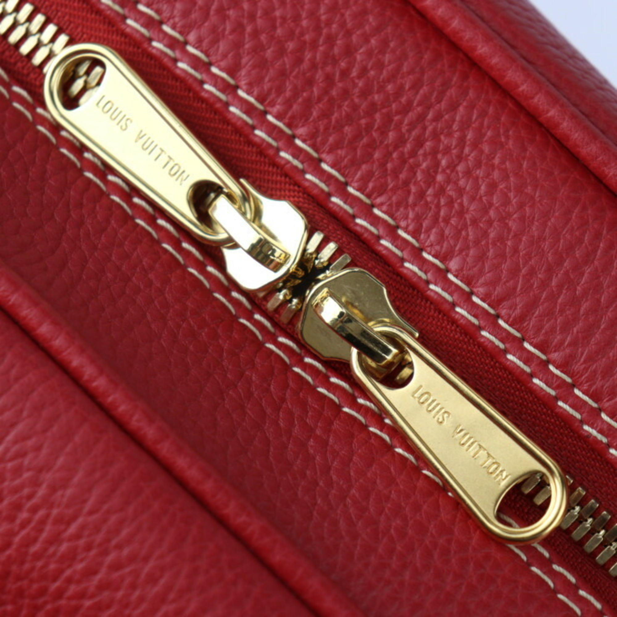 LOUIS VUITTON Louis Vuitton Carryall Boston Bag M95140 Tobago Leather Red White
