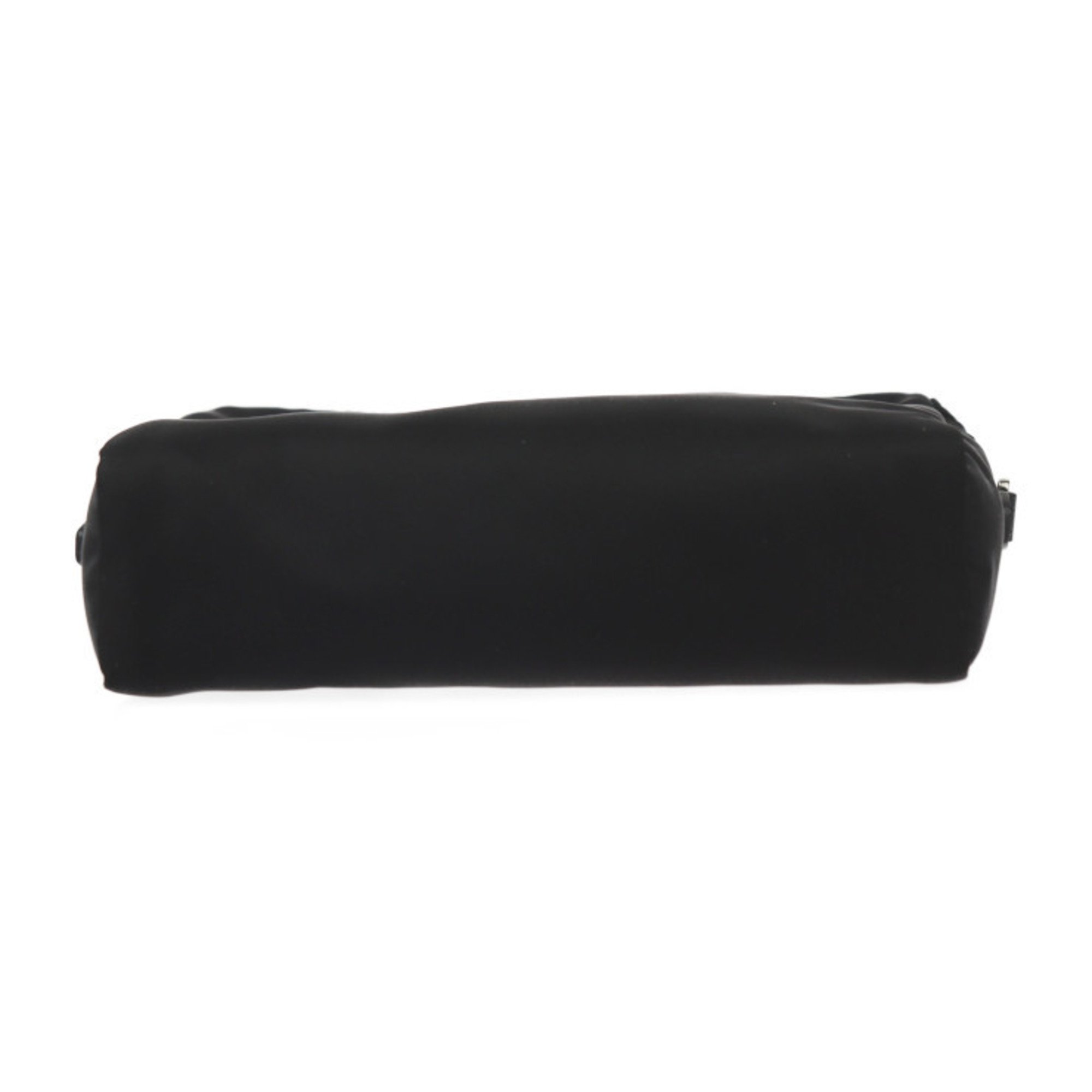 PRADA Prada Wristlet Pouch 1NE021 Nylon Black Triangle Clutch Bag Second