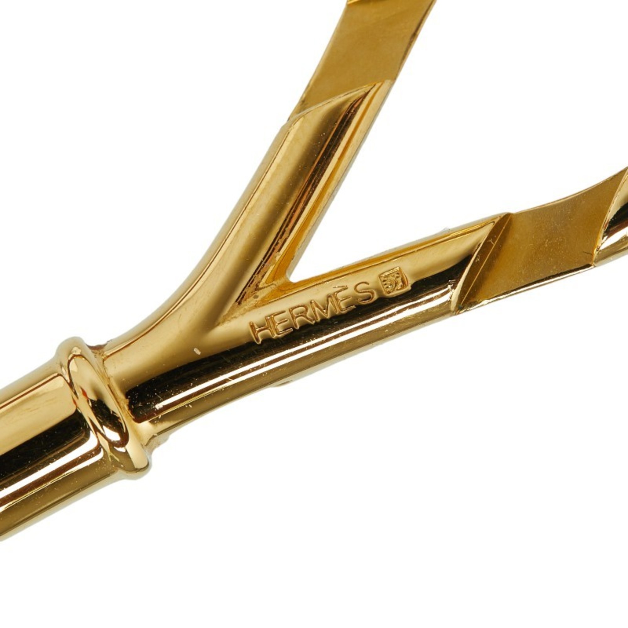 Hermes Jumbo Choker Bracelet Gold Brown Plated Leather Women's HERMES