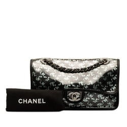 Chanel Black Lace Coco Mark Star Chain Shoulder Bag Metallic Blue Vinyl Calfskin Women's CHANEL